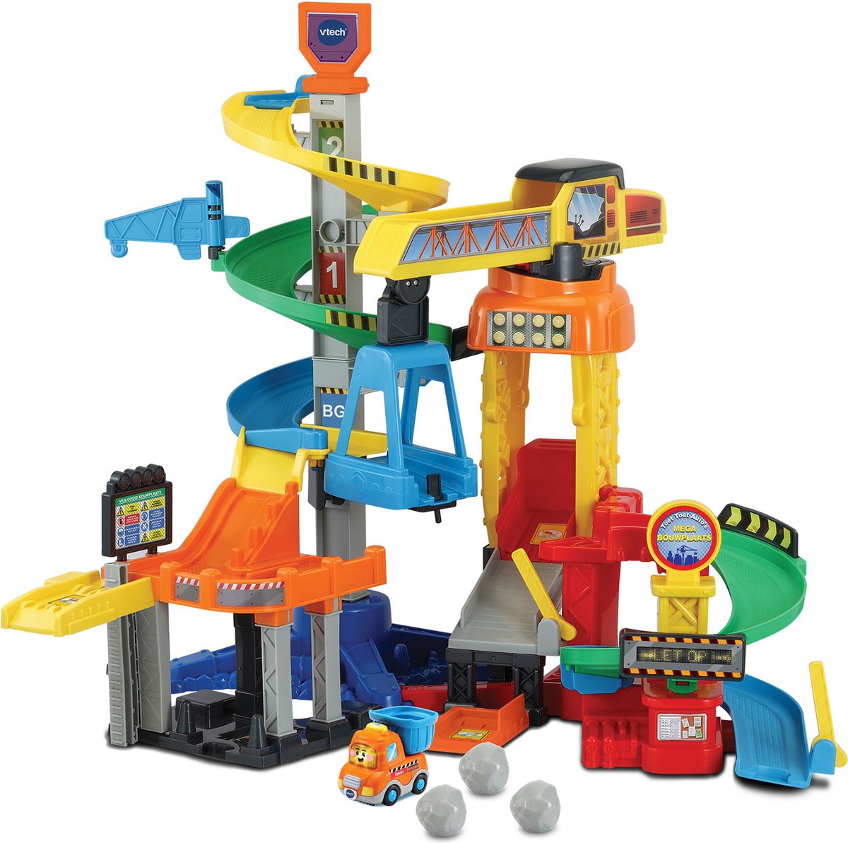 Vtech tude tude biler mega byggeplads legesæt - med legetøjsbil - pædagogisk og interaktivt babylegetøj - gave - fra 1 til 5 år