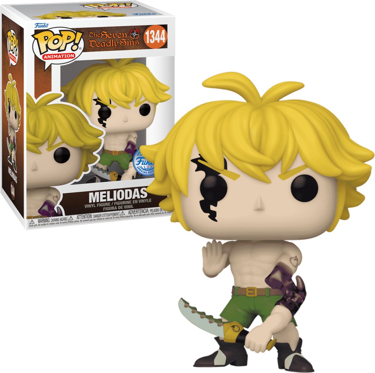 Funko pop! syv dødssynder - meliodas (dæmontilstand) eksklusiv specialudgave #1344