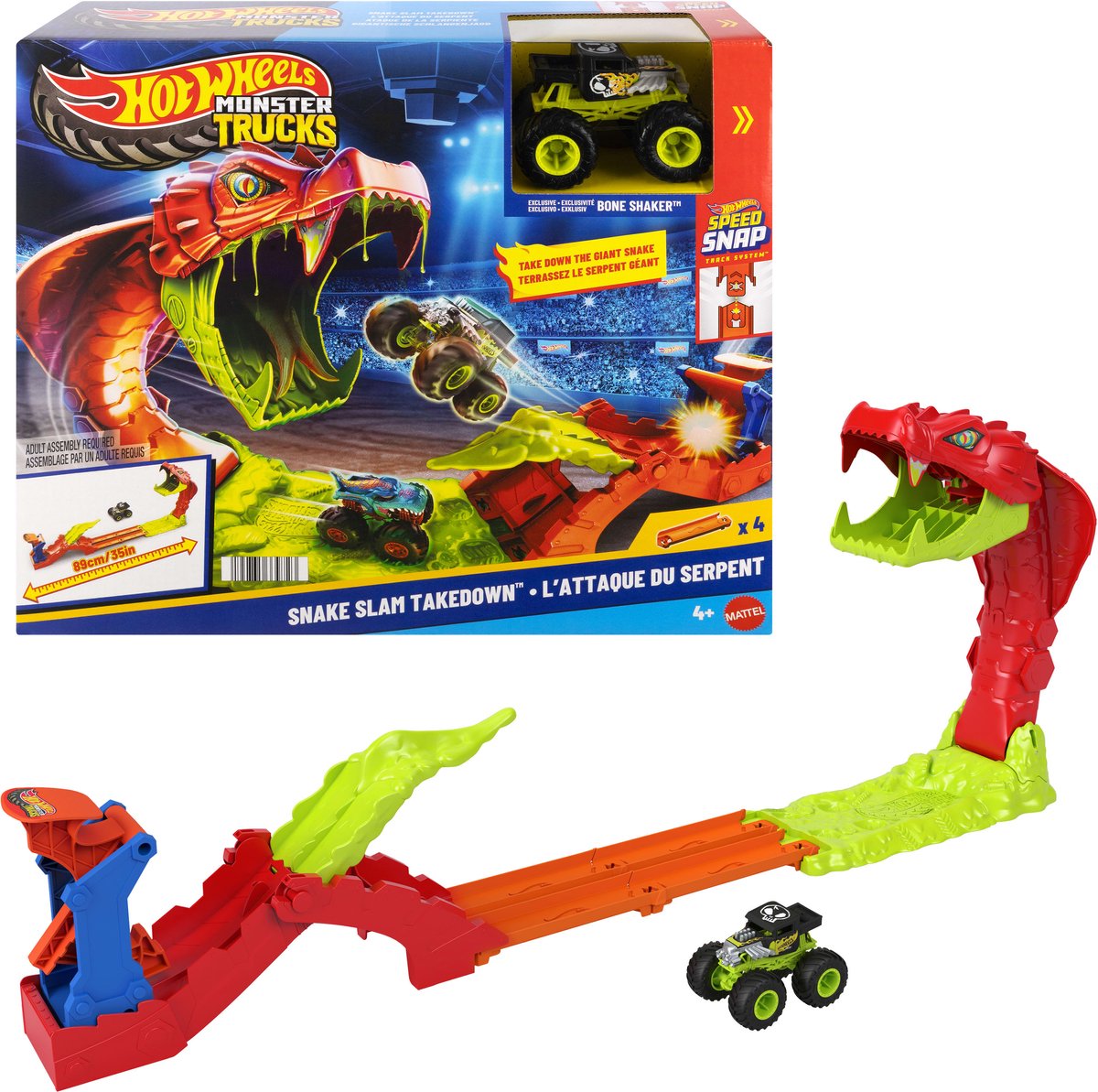 Hot wheels monster trucks - slå slange legesættet ud