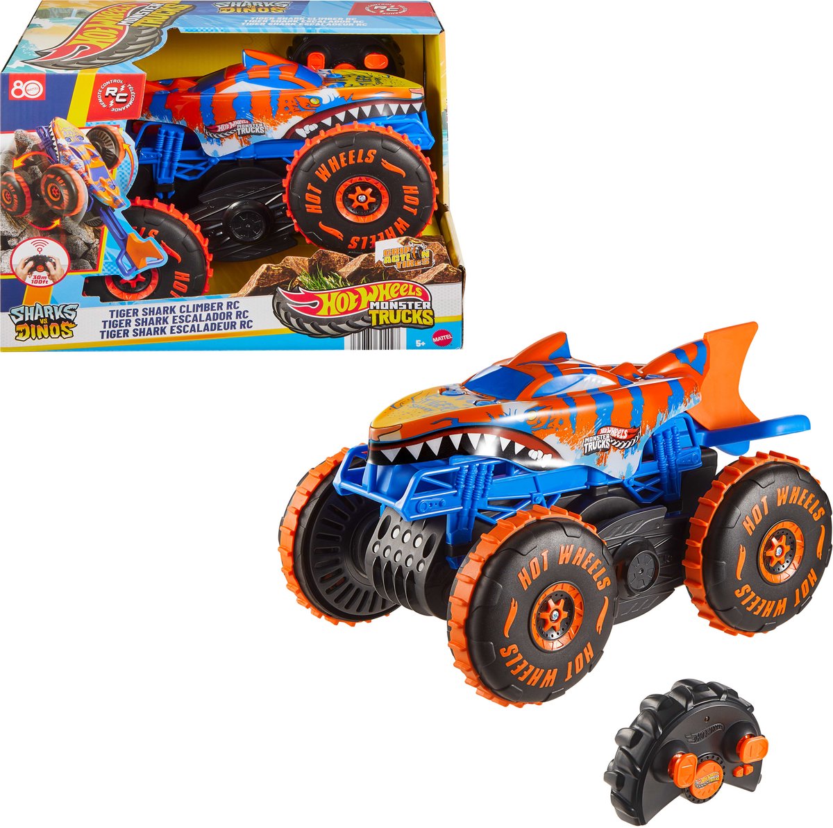 Hot Wheels Monster Trucks Tiger Shark Climber - Fjernbetjent køretøj