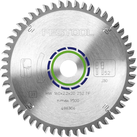 Festool tilbehør savklinge til ts 55 ebq | 160 mm tf52 - 496306