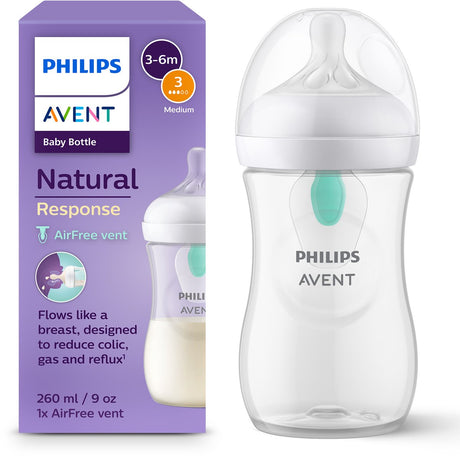 Philips avent natural response sutteflaske 260 ml – flow 3 – anti-kolik – 1 flaske – scy673 01