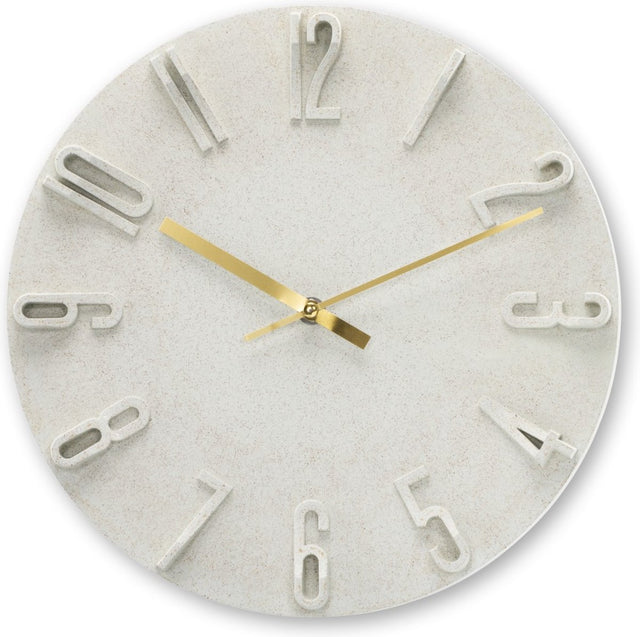 Hama vægur - korfu - quartz - analog - 3D-tal - beige