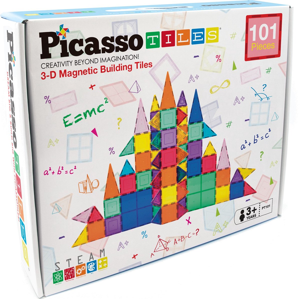 Picasso fliser taktik - byggelegetøj - magnetiske fliser - magnetiske fliser - legesæt - stammelegetøj - kreativt byggelegetøj - 101 stykker - fra 3 år