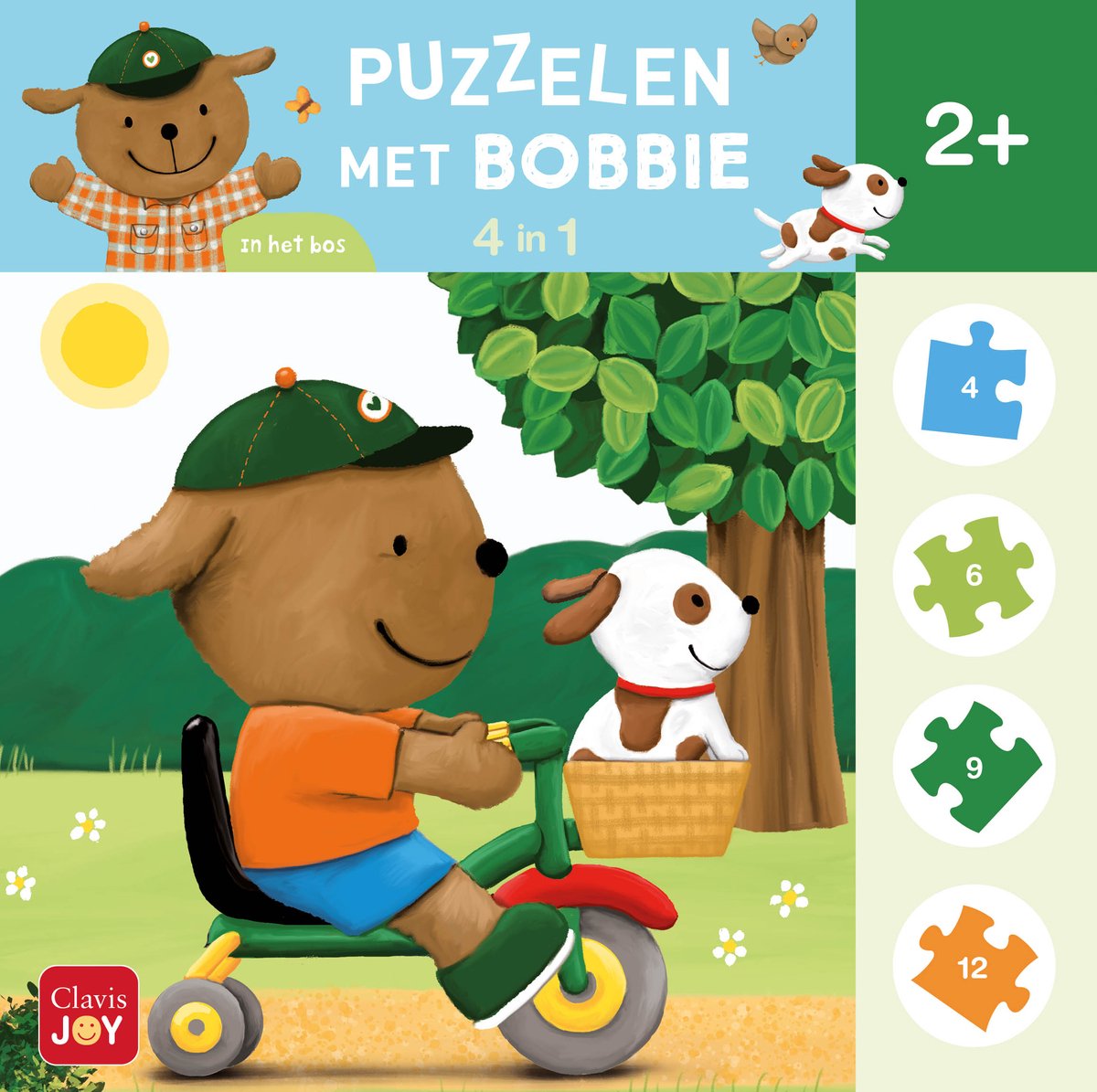 Clavis joy puslespil med bobbie. 4-i-1 puslespil i skoven