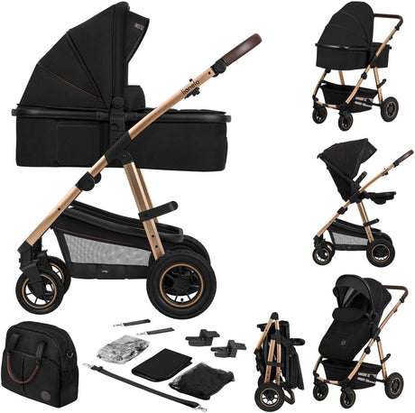 Lionelo rav 2i1 - klapvogn 2 i 1 - rejseseng + buggy - fra fødslen til 22 kg (0-4 år) - pneumatiske dæk - fuld affjedring - komfortabel madras - hurtigt foldbar - pusletaske - myggenet - regnslag - pusleunderlag - klapvogn - baby tumling