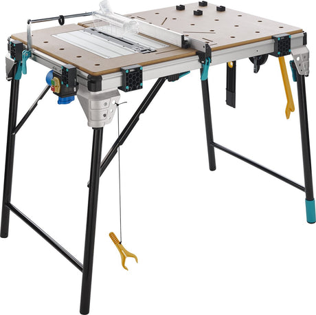 Wolfcraft - master cut 2600 - arbejdsbord - foldbart arbejdsbord - foldbart savbord - maskinbord - 120 kg - 6918000 - 10 års garanti