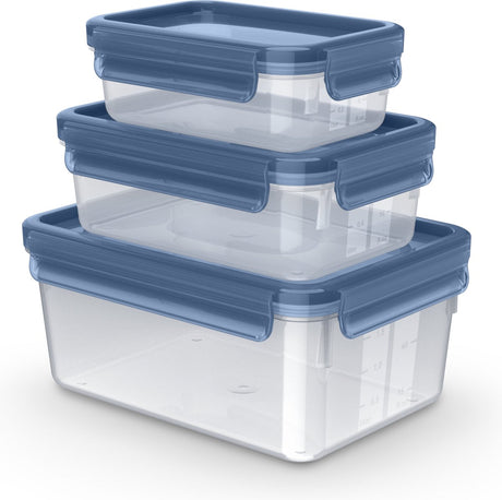 Tefal masterseal - madbeholdere - 3-delt - 0,55l 1l 2,2l - holdbar - 100% lækagesikret