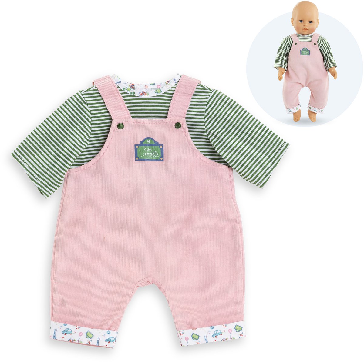 Corolle t-shirt og overalls til babydukke, 42 cm