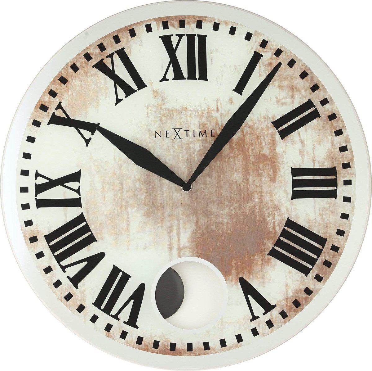 Nexttime romana – vægur – 43 × 4,2 cm – glas – hvid