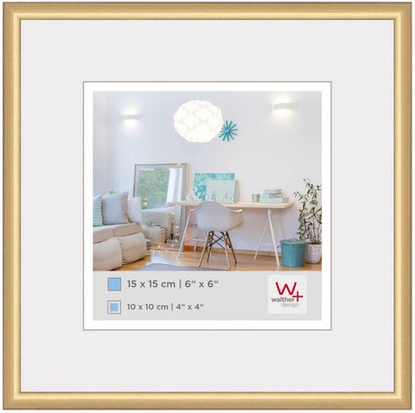 Walther new lifestyle - plastramme - fotostørrelse 15x15 cm - guld