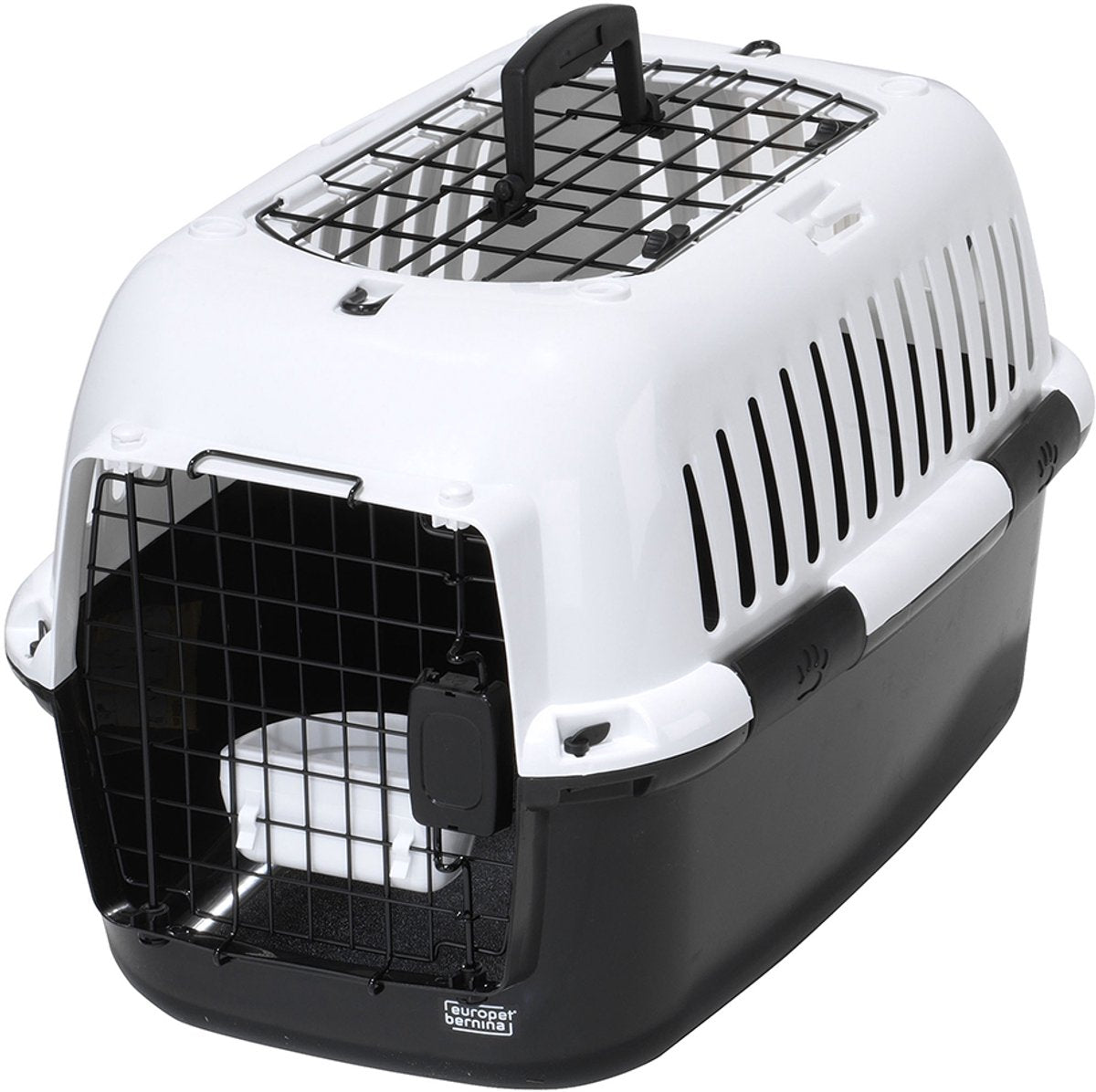 Ebi adventurer 60 kul rejsekurv - lille hund eller kat - sort og hvid - 57 x 38 x 38 cm