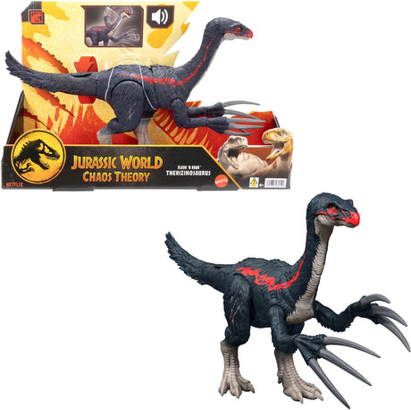 Mattel Jurassic World Slap and Roar Therizinosaurus - med angrebsfunktion og lyde - kaosteori