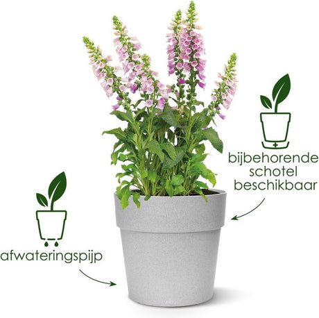 Elho vibia straight rond 40 - grote bloempot voor buiten - 100% gerecycled plastic - ø 39.0 x h 36.8 cm - antraciet