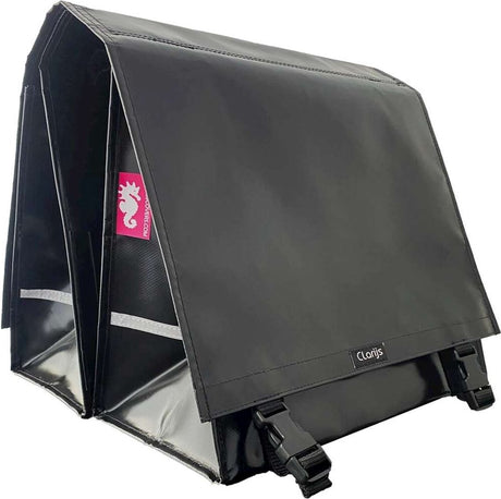 Clarijs cykelpose Dobbelt XL PVC 46L med udsparing sort