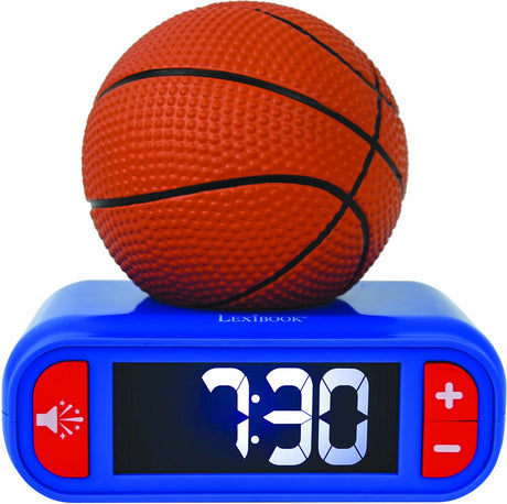 Lexibook digitalt vækkeur med 3D basketball natlys og lydeffekter