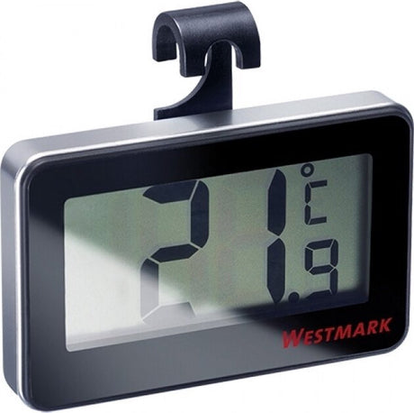 Westmark digitalt køleskabstermometer, til måling af temperaturen i rummet eller køleskabet, plastglas, sølvsort, 52152280