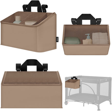 Lionelo sidelomme medium – sengekantlomme krybbeorganisator 43×15×23 cm – 3 lynlåsrum håndtag – til rejseseng, co-sleeper box – forstærket, multifunktionel aftagelig