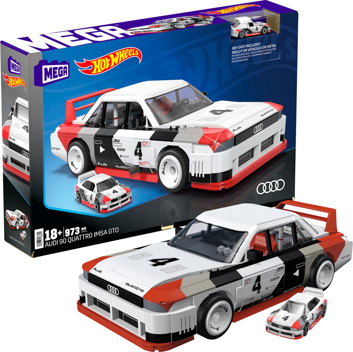 Mega showcase hot wheels audi 90 quattro imsa gto - 973 dele