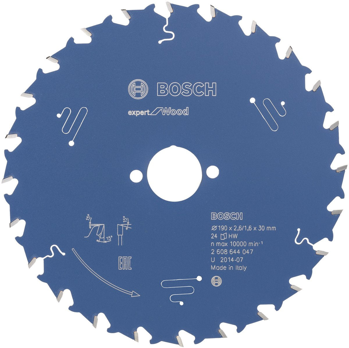 Bosch 2608644047 rundsavsklingeekspert til træ 190x30 - 24 tænder
