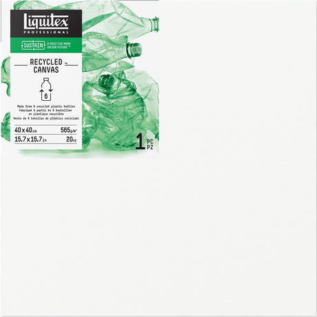 Liquitex 418040040 genbrugsplast lærred 40×40 cm – dyb kant | tredobbelt grundet | 100 % genbrugsplast | fsc træramme | til akryloliemaling | bæredygtig kunstlærred | 565 g m²