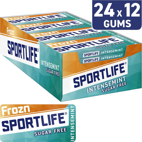 Sportlife tyggegummi frosset intens - frisk sukkerfri - æske - 24x18g