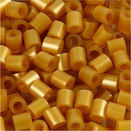 Nabbi jern på perler, størrelse 5x5 mm, hulstørrelse 2,5 mm, medium, guld (32263), 6000 stk. 1 æske