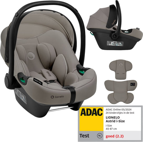 Lionelo Astrid i-size autostol – adac 5-stjernet – 40-87 cm – rwf – memory foam – justerbar nakkestøtte (7 cm) – holmbergs bælter – kompatibel med isofix-base klapvogn – i-size standard – let sikker