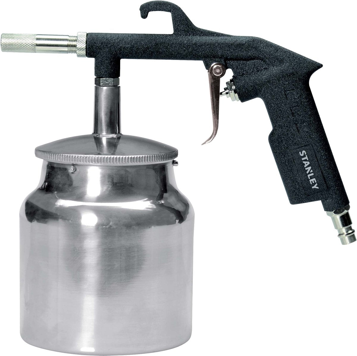 Stanley sandblæsningspistol med reservoir 156063xstn - reservoir 1l - til kompressor - max. 8bar - 300l min - stål - sølv