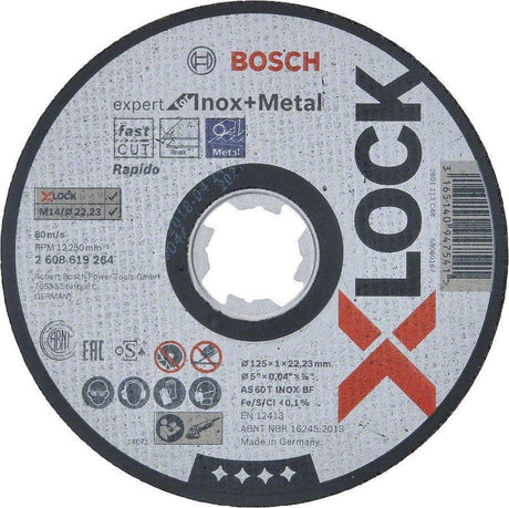 Bosch x-lock skæreskive 125x1mm rustfrit stål lige