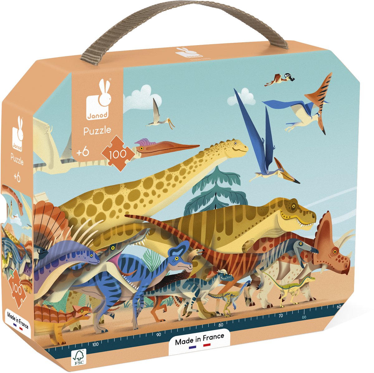 Janod - dino - panorama - dino puslespil 100 brikker