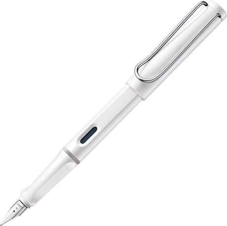 Lamy safari hvid fyldepen - fyldepen med ergonomisk greb og poleret stålspids i skrivetykkelse EF - robust ASA plast - inklusive blækpatron T 10 blå