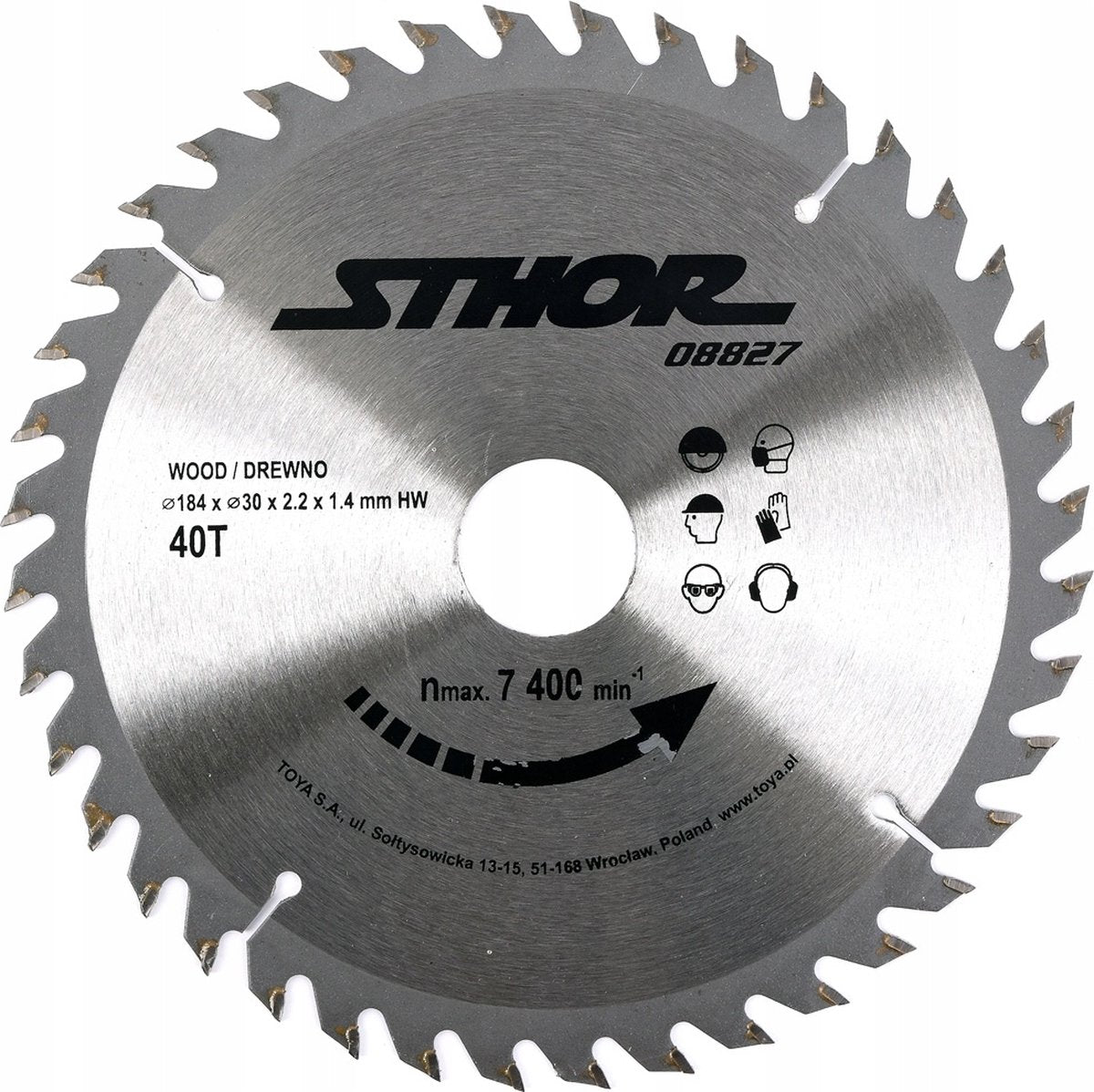 Sthor cirkelzaagblad ø184 mm - 40 t - binnendiameter 30 mm