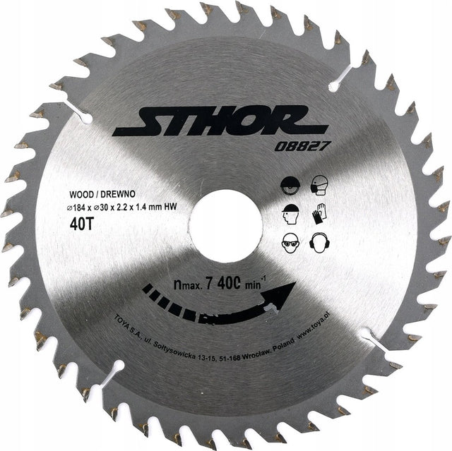 Sthor cirkelzaagblad ø184 mm - 40 t - binnendiameter 30 mm