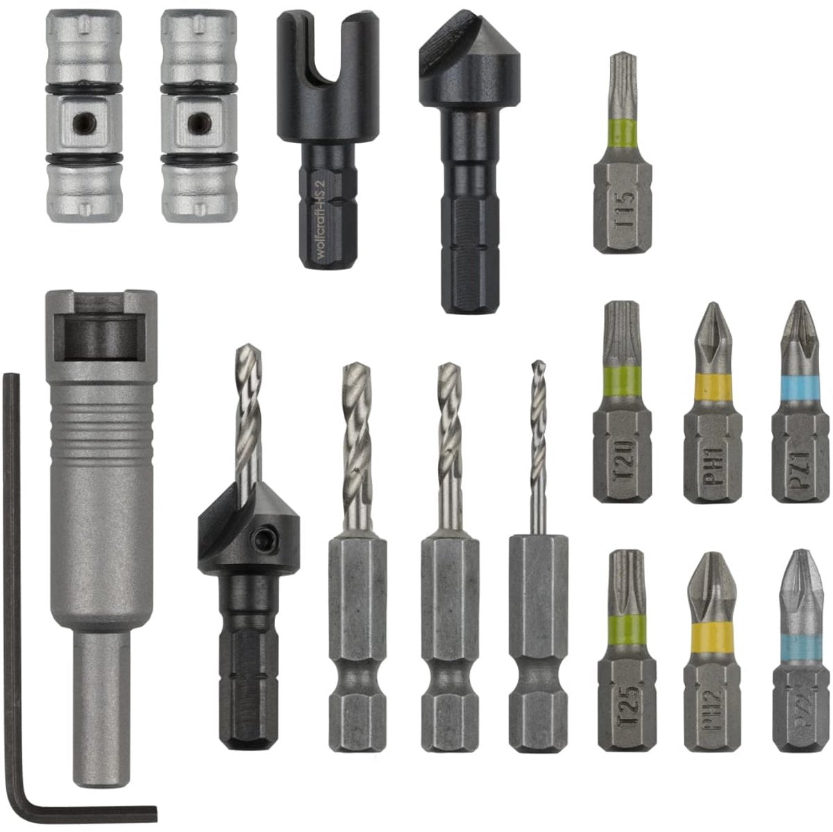 Wolfcraft - flip bit sæt - alt i 1 - 17 stykker - 3086000