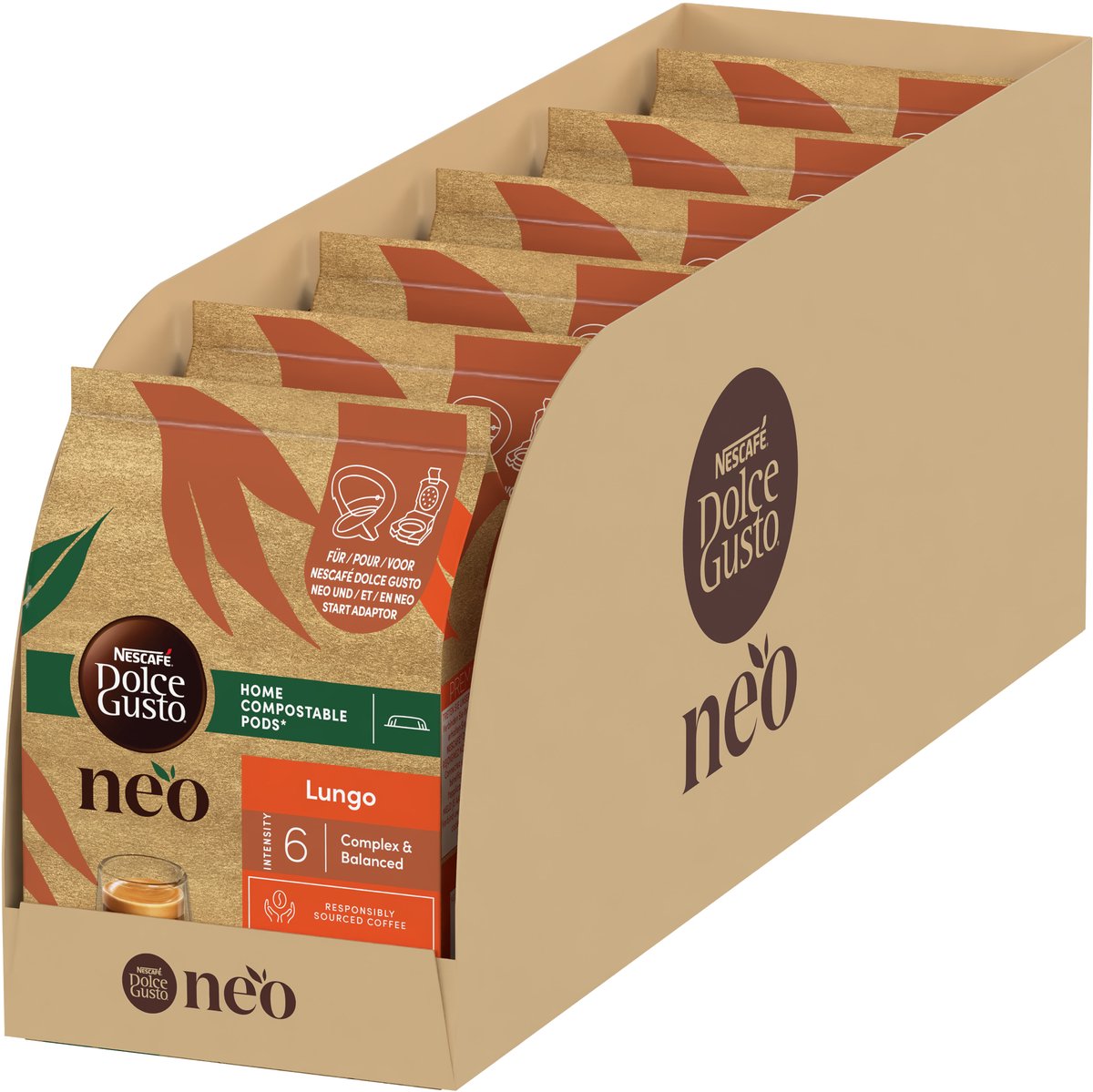 Nescafé dolce gusto neo kaffepuder lungo - 6x12 bælg til 12 kopper kaffe