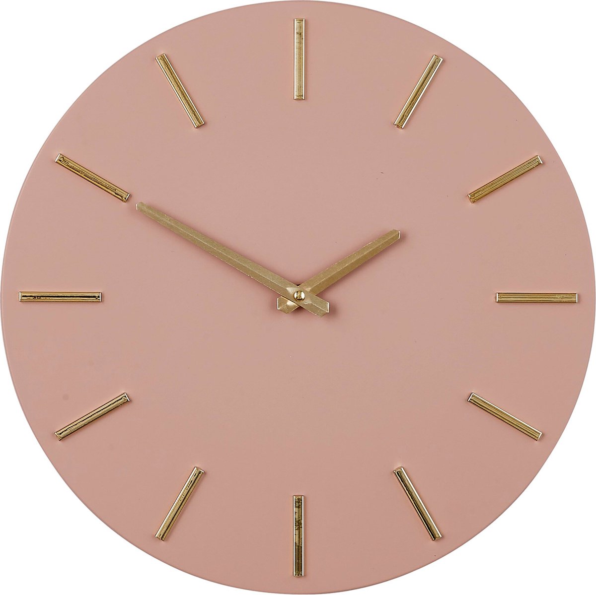 Mica decorations wandklok - roze goud - d36 cm - aluminium - muur klok - rond
