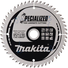 Makita tilbehør - savklinge til laminat, 165x20 mm, 52 tænder b-33831