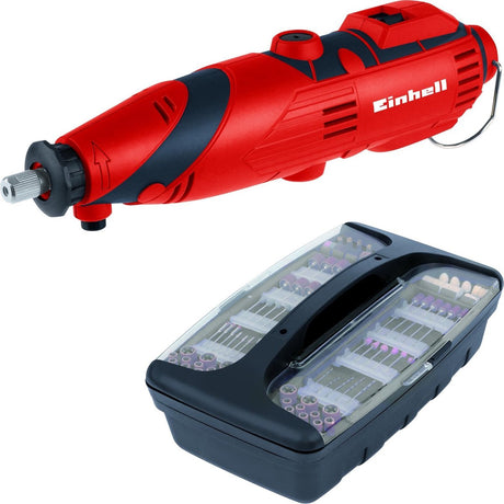 Einhell slibe- og graveringsmaskine tc-mg 135 e - 135w - elektronisk hastighedsregulator: 10000-32000 rpm - fleksibel aksel - inkl. 189 tilbehør i opbevaringstaske