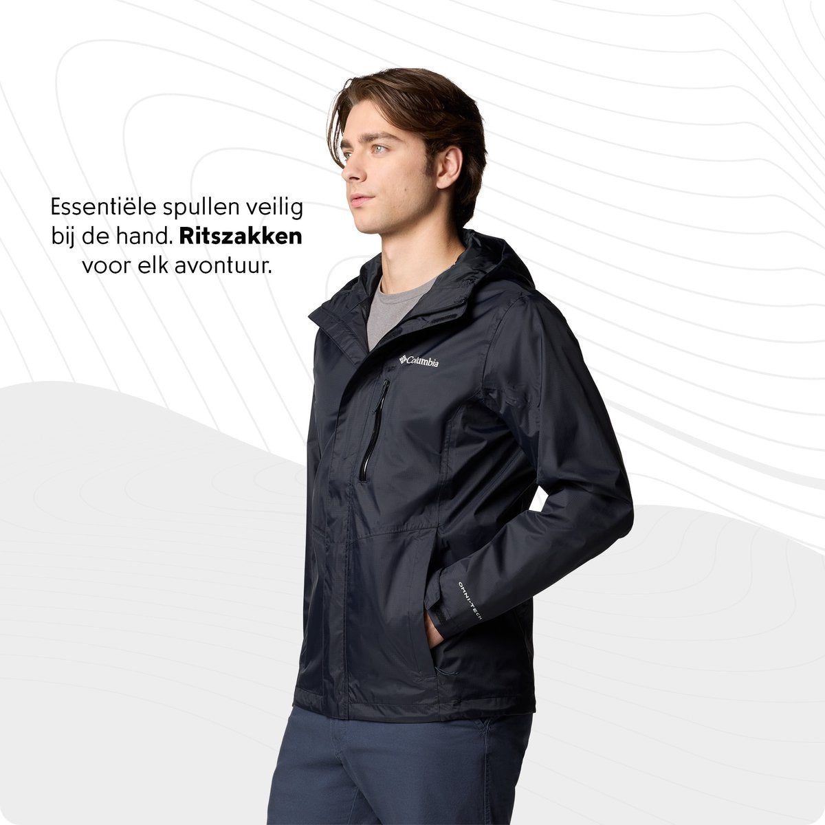 Columbia pouring adventure™ iii jakke herrejakke - sort - størrelse xl