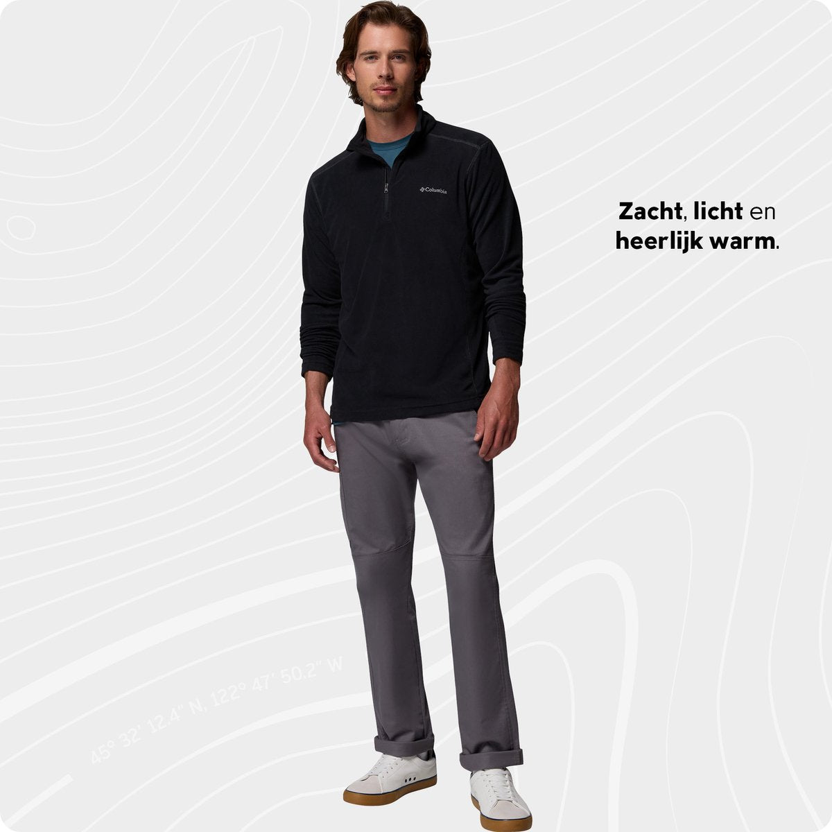 Columbia klamath range™ ii fleecetrøje med halv lynlås - udendørs sweater - fleecetrøje - mænd - str. s - sort
