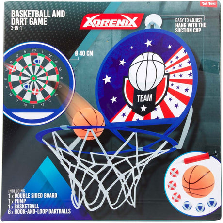 Adrenix dart basketball 2i1 spil - flerfarvet legetøj til børn.