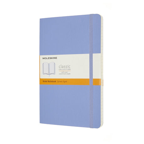 Moleskine klassisk notesbog - stor - blødt omslag - foret - hortensiablå