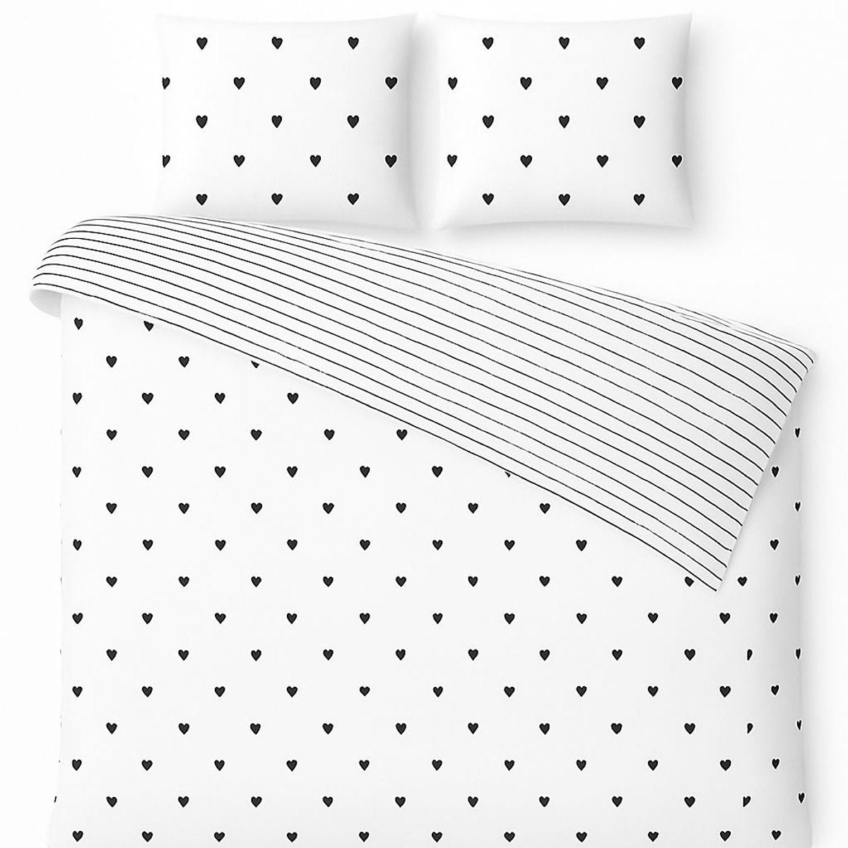Vtwonen - striped love dekbedovertrek - lits-jumeaux - 240x200 220cm - wit