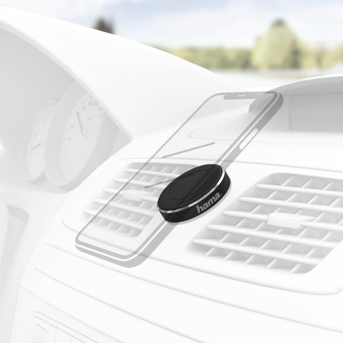 Hama universal smartphone holder magnet, til selvklæbende montering, sort