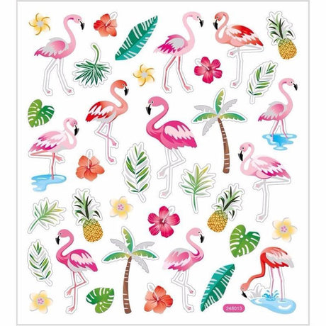 Creativ firmaklistermærker, flamingo, ark 15x16,5 cm, ca. 37 stykker, 1 ark