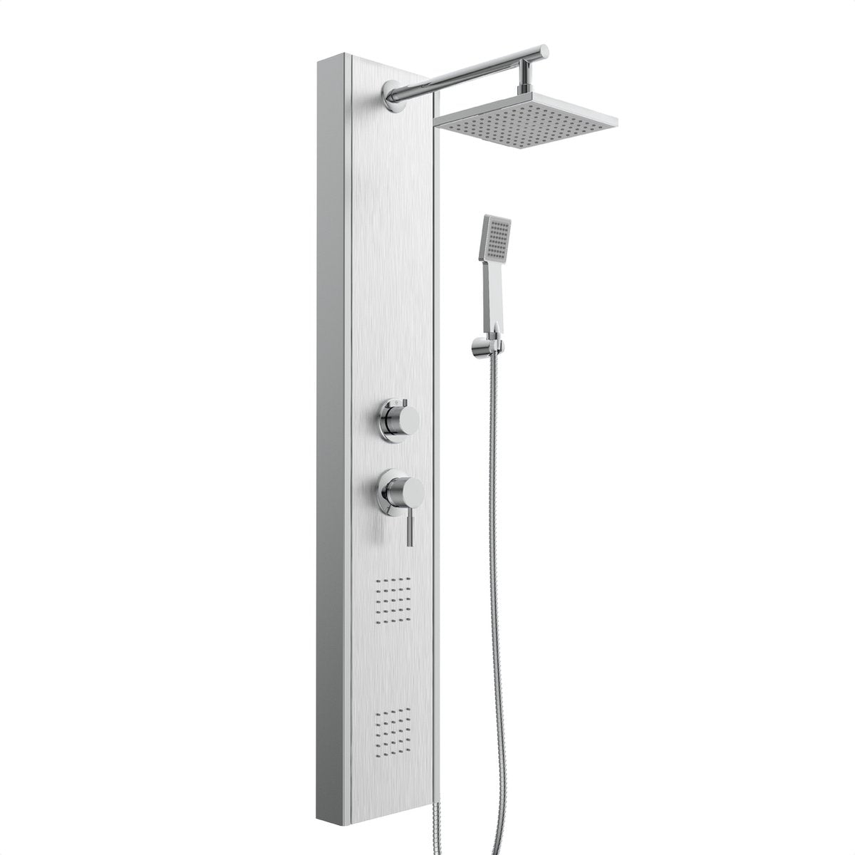 Schütte tahiti brusepanel - med brusehane - blandingsbatteri - 2 massagedyser - rustfrit stål