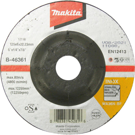Makita slibeskive 125 x 6 mm rustfrit stål - b-46361