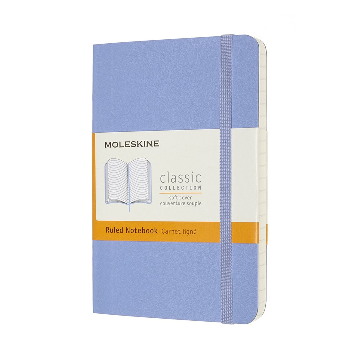 Moleskine klassisk notesbog - lomme - blødt omslag - foret - hortensiablå