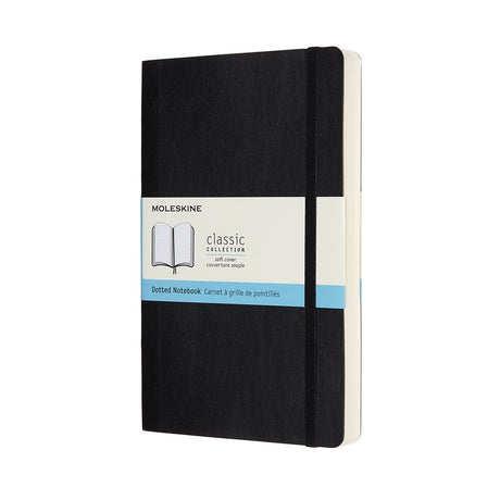 Moleskine klassisk notesbog - udvidet - stor - softcover - prikket - sort